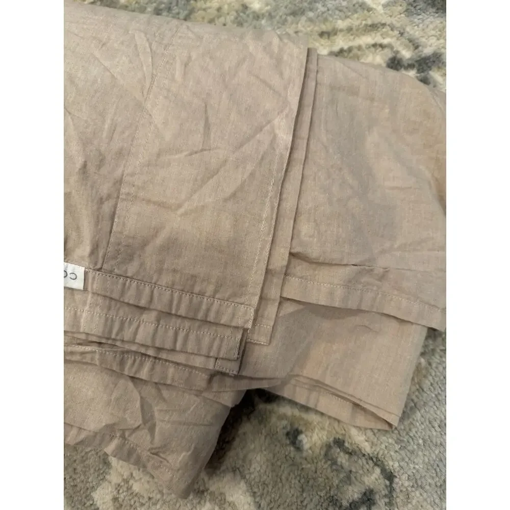 Coyuchi Organic Crinkled Percale™ Hazel Chambray Top Sheet Queen NEW